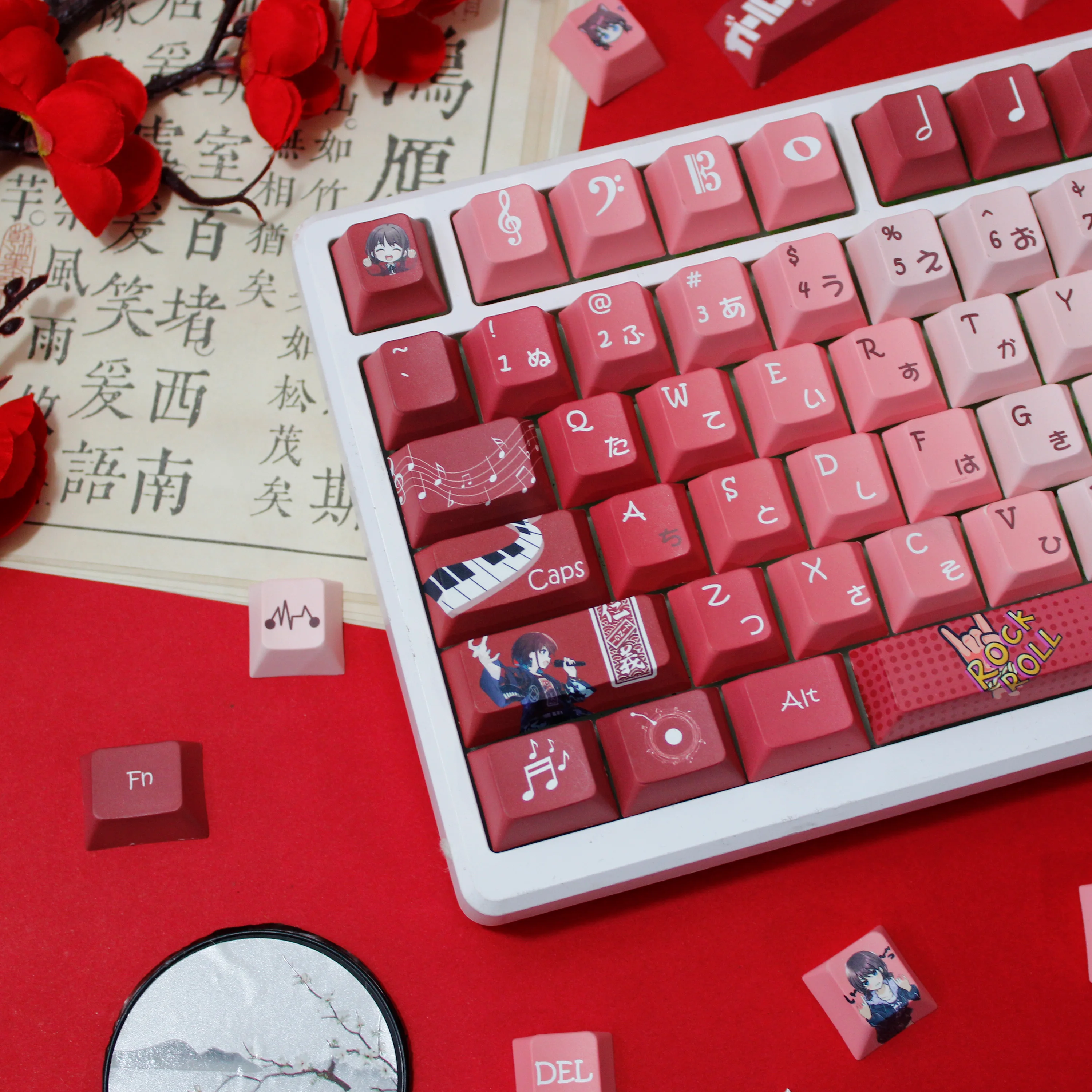 

120-клавишные колпачки для ключей GIRLS BAND CRY Iseri Nina Theme Keycap Game Key Cap Аниме PBT DYE SUB Cherry MX Switch для механической клавиатуры