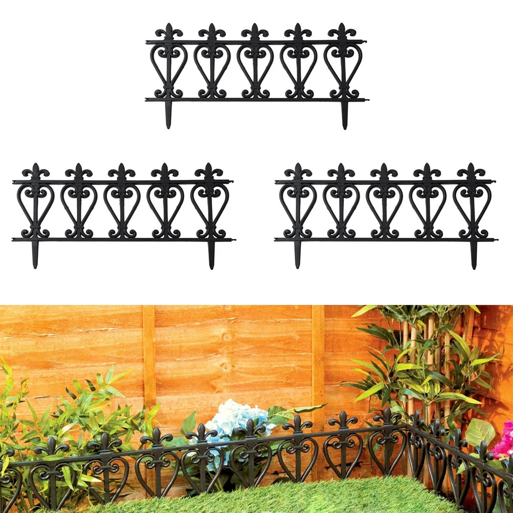 3Pcs Plastic Garden Fence Landscape Edging Garden Bed Edging Decorative Border For Lawn DIY Vegetable Flower Beds Decor