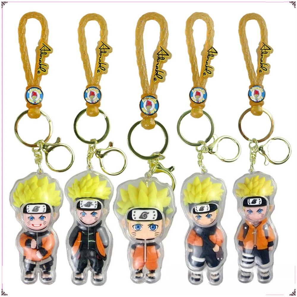 

Creative Naruto Keychains Cute Cartoon Anime Backpack Pendant Keyrings Couple Car Key Chains Decorative Accessories Kids Gifts