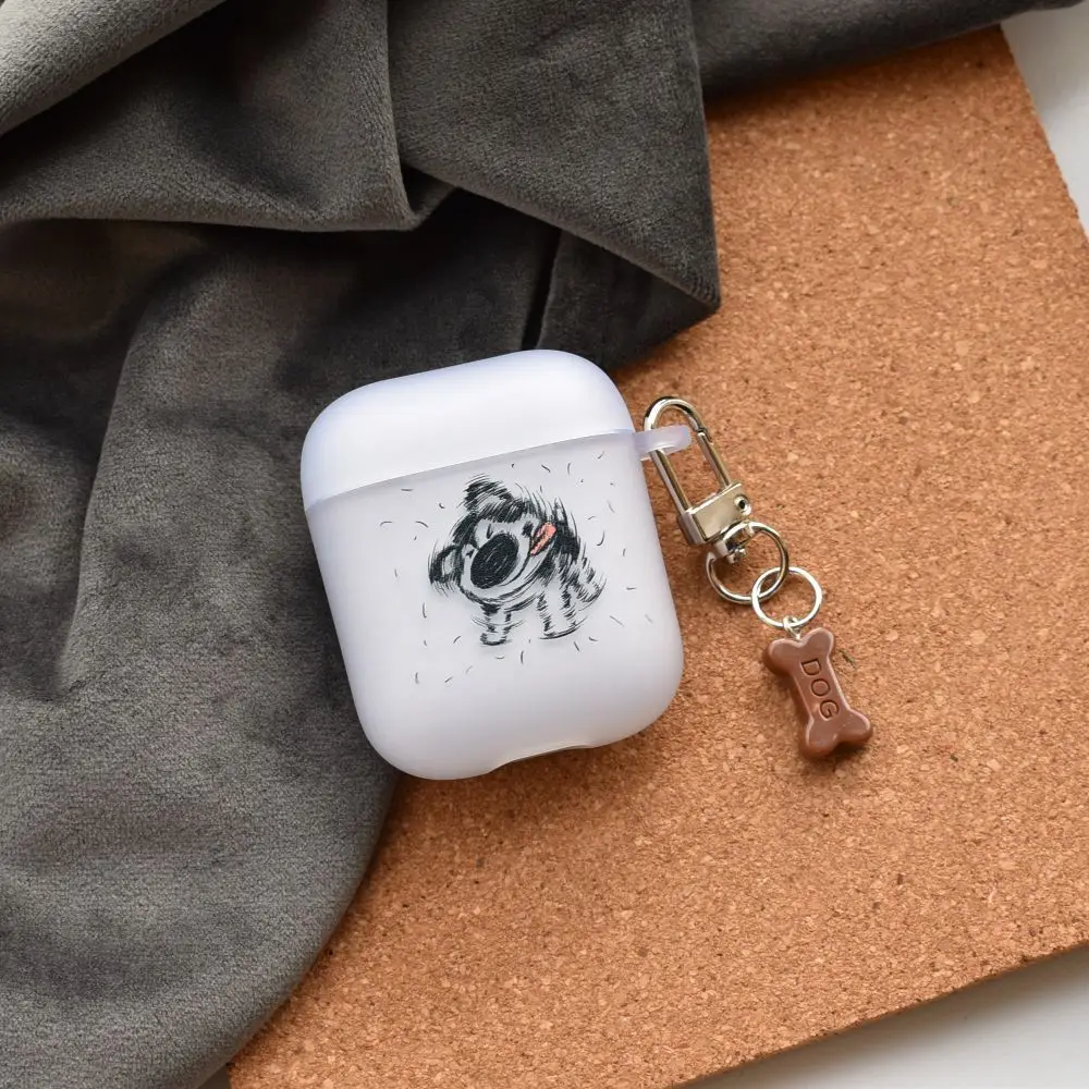 Case for Apple AirPods 1 2 Pro 3rd Case Crazy Puppy Creative with Keychain Lanyard Fundas Earpods Cover for AirPods Pro 3 Case