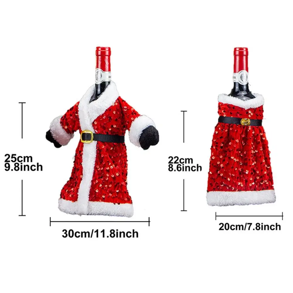 New Sequined Wine Bottle Covers Dust-proof New Year Christmas Decoration Plush Party Decor Champagne Bottle Cover