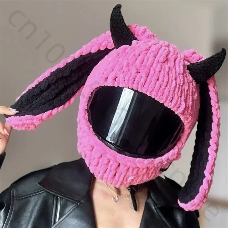 Nuevos accesorios de cubierta para casco de motocicleta, cubierta para casco de cara completa todoterreno, aspecto decorativo de Cosplay, funda para casco de moto
