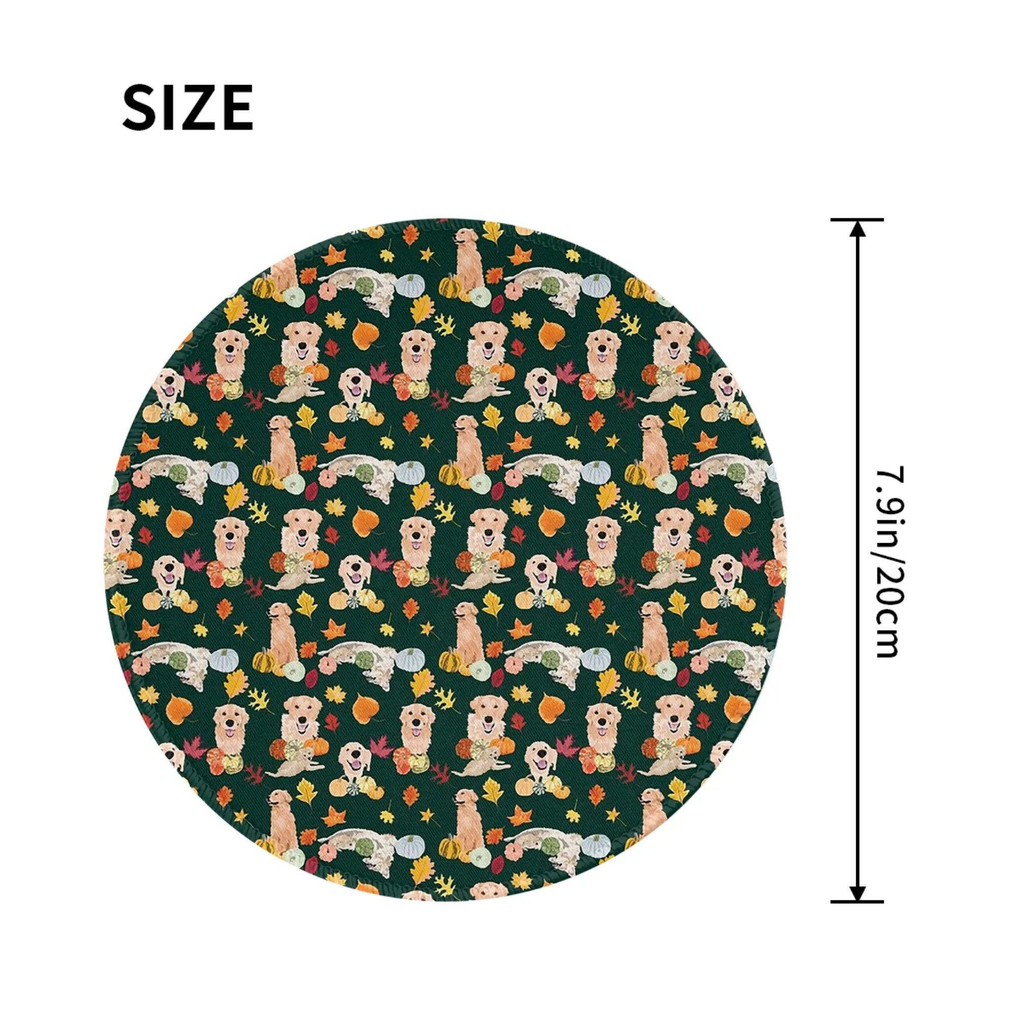 Golden Retriever  Fall Green Mouse Pad Computer Keyboard Mouse Mat Gaming PC Laptop Desk Mat Office Accessories Table Mats