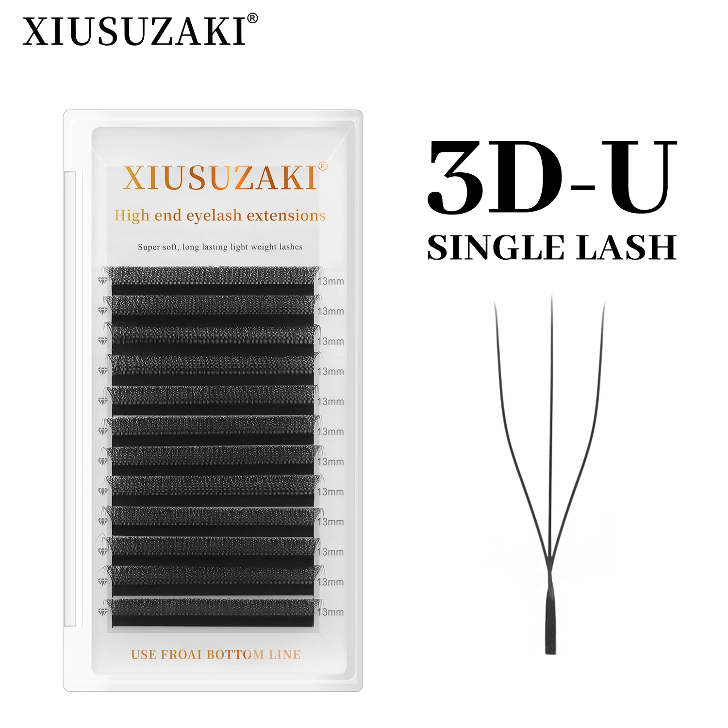 XIUSUZAKI U/W 3D W Extension de cils en forme de U 3DW préfabriqué Volume ventilateurs Extensions de cils faux cils individuels outils de maquillage