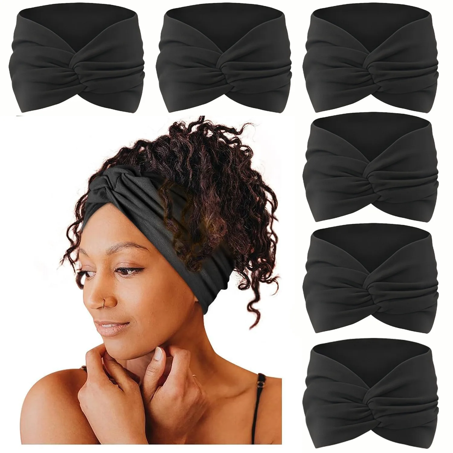 Ultra-Wide Women's Hairband Elastic Cross Hair Accessory Yoga Running Sports Headscarf Headband
