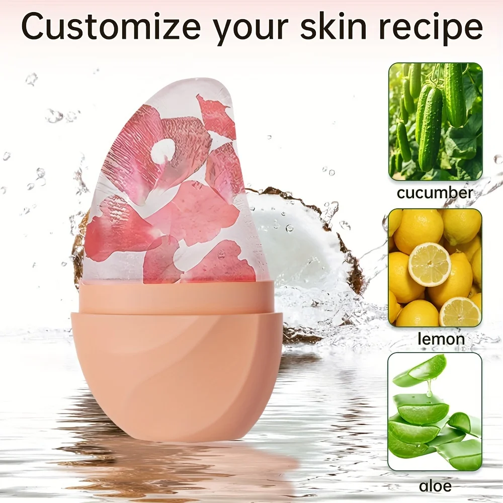 Ice Face Roller Ice Cube Beauty Massage Silicone Ice Mold for Eye Puffiness Ice Facial Roller Shrink Pores Reduce Swelling Gifts