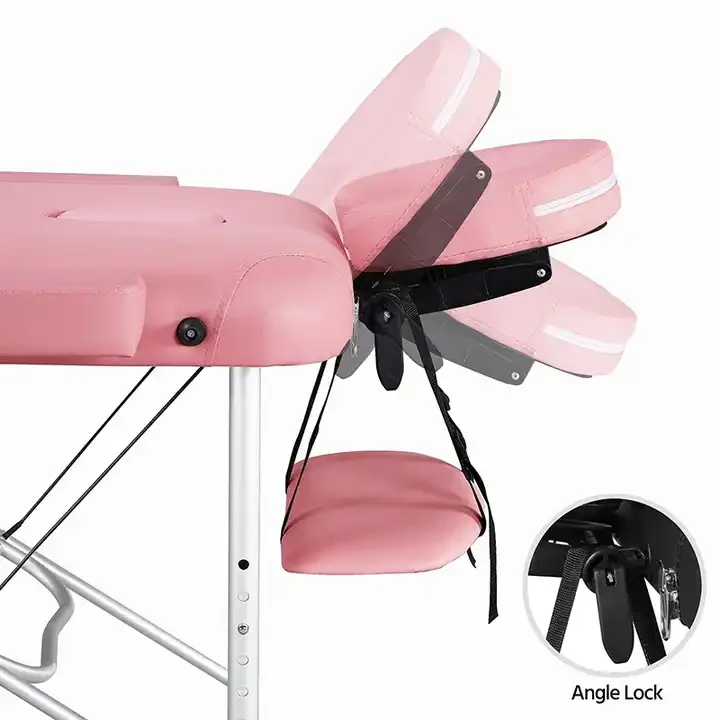 Portable Aluminum Alloy Beauty Salon Eyelash Bed Special Spa Bed with Synthetic Leather Foldable Metal Massage Bed