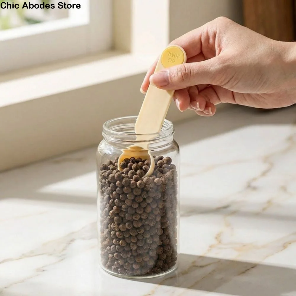 Stacking Mini Measuring Spoon Set Portable with Scale Kitchen Measuring Spoon Quantitative Spoon Plastic Baking Measuring Set