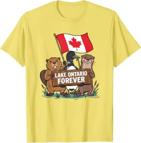 Lake Ontario Forever Otter Animals Flag Lustiges Anti-Lake-America T-Shirt Y2k Pro Lake Ontario Beaver Grafik-T-Shirt für Männer Jungen – Detail 18
