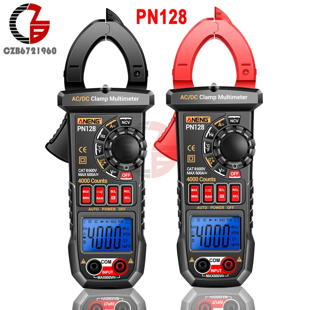 

ANENG PN128 4000 Count Clamp Meter 600A High Precision AC/DC Current Voltage NCV True RMS Digital Multimeter Diode Hz Ohm Tester