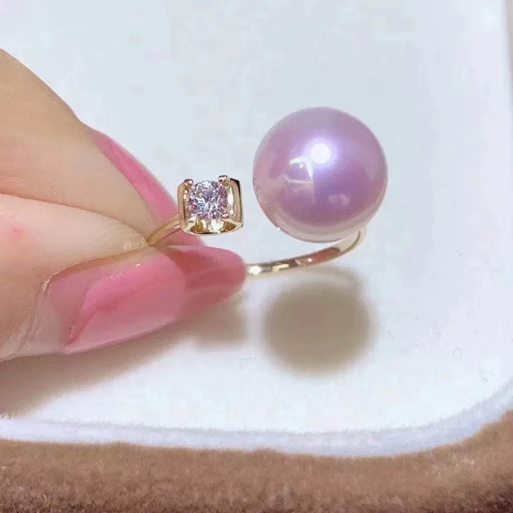 

3 шт. DIY жемчужные аксессуары 925 Серебряное жемчужное кольцо Пустой держатель Модный K-золотой держатель для колец с круглыми плоскими бусинами диаметром 7-9 мм