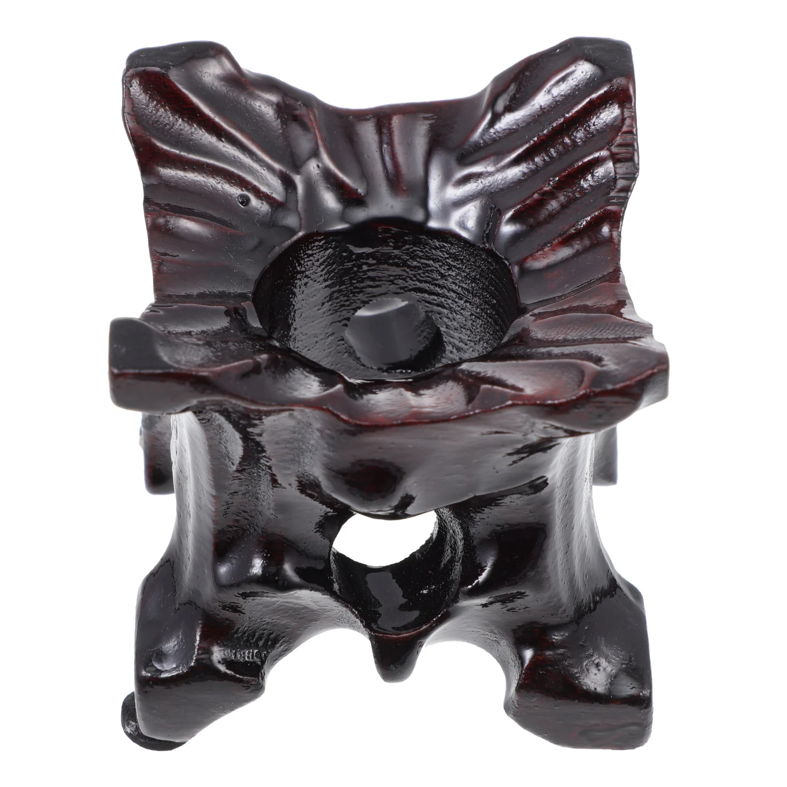 

Root Carving Base Crystal Ball Wooden Square Decorative Stand Exquisite Rack Vintage Adornment Natural Wood Stylish Household