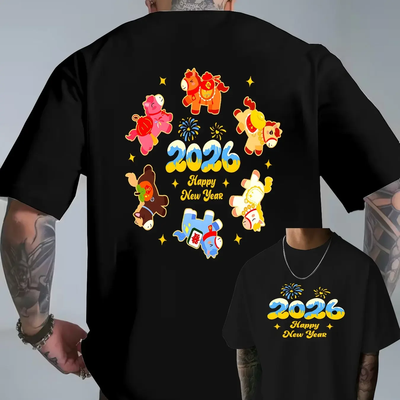 

Christmas Celebration Fashionable Trendy Colorful Lights Creative Letter #Back Print Men'S Casual Comfortable Fabric Daily