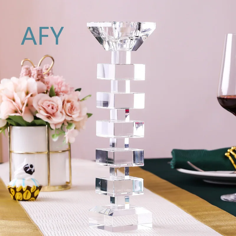 Single Head Dual Purpose Crystal Candle Holder for Home Decor Living Room Bedroom Party Wedding Decoration Lighting Accessory