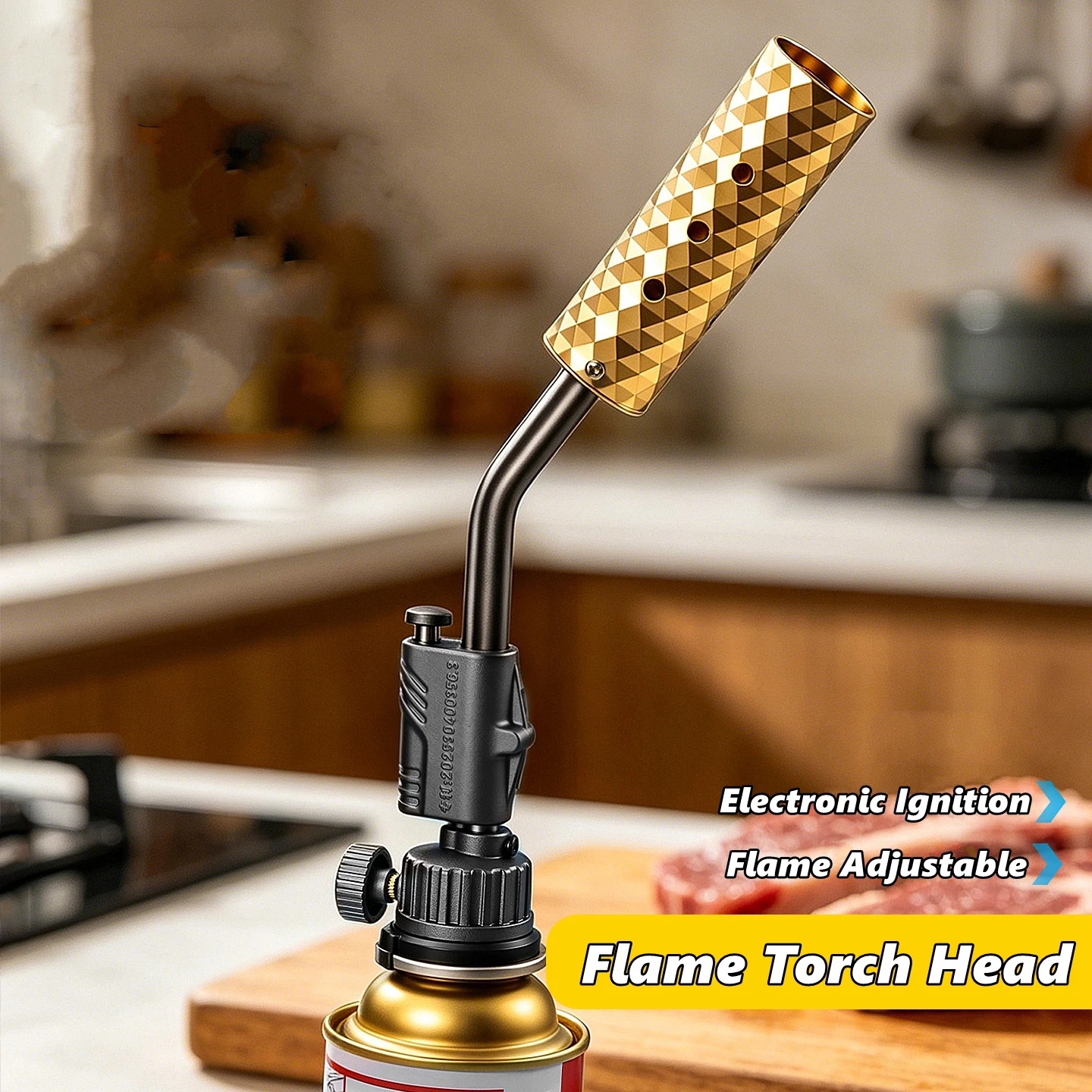 Portable Gold Copper Gas Welding Torch High Temperature Flame for BBQ Cooking Brazing