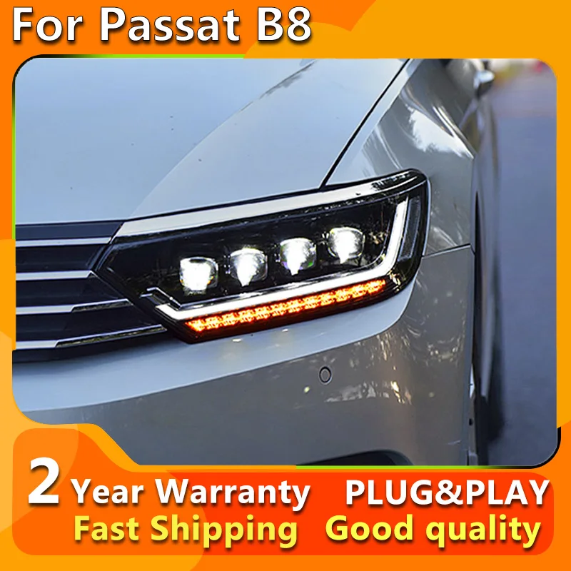 Car Lights For Passat B8 2016-2019 EU Version Magotan Upgrade LED Auto Headlight Assembly Projector 4 Lens Hot Sale Accessories