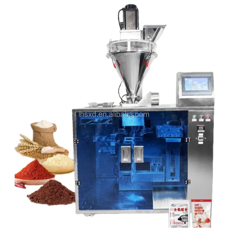 Fully Automatic Small Bag Feeding Packaging Machine for Powder Granules Weighing Self-Standing Prefabricated Bag Sealing