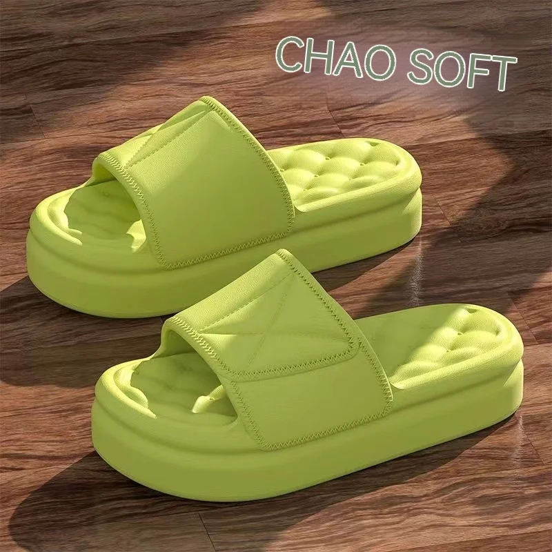 Women Thick Sole Summer Beach Fashion Slides Bathroom Anti Slip Slipper Supper Soft Eva Sandals Fashion Ultra Light Letter Shoe