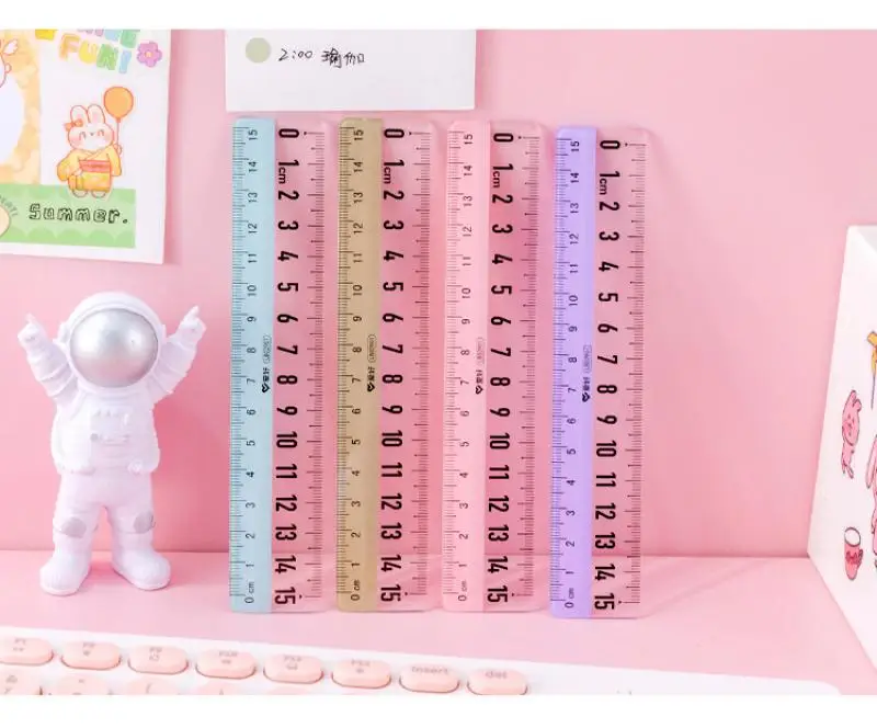 Hobby Transparent ruler 15cm Elementary school ruler Exam drawing Drawing Scale simple grid ruler Student stationery