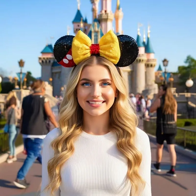 

Mickey Hair Accessories Embroidered Bow Party Headband Amusement Park Festival Headband Children's Hair Accessories