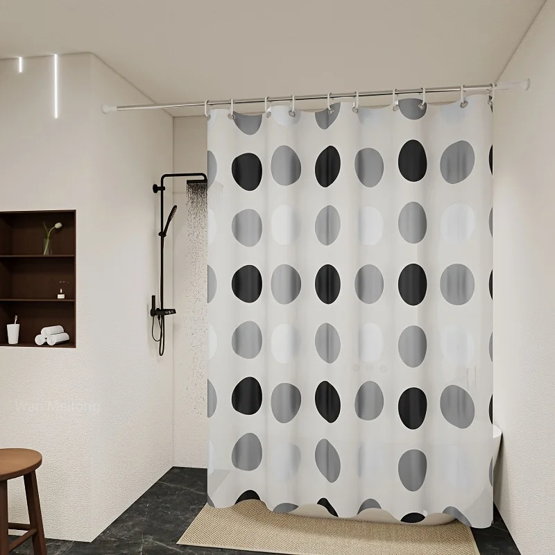 

Black White Polka Dot Digital Print Shower Curtain Modern Geometric Bathroom Decor Waterproof Bath Curtain for Home Decoration