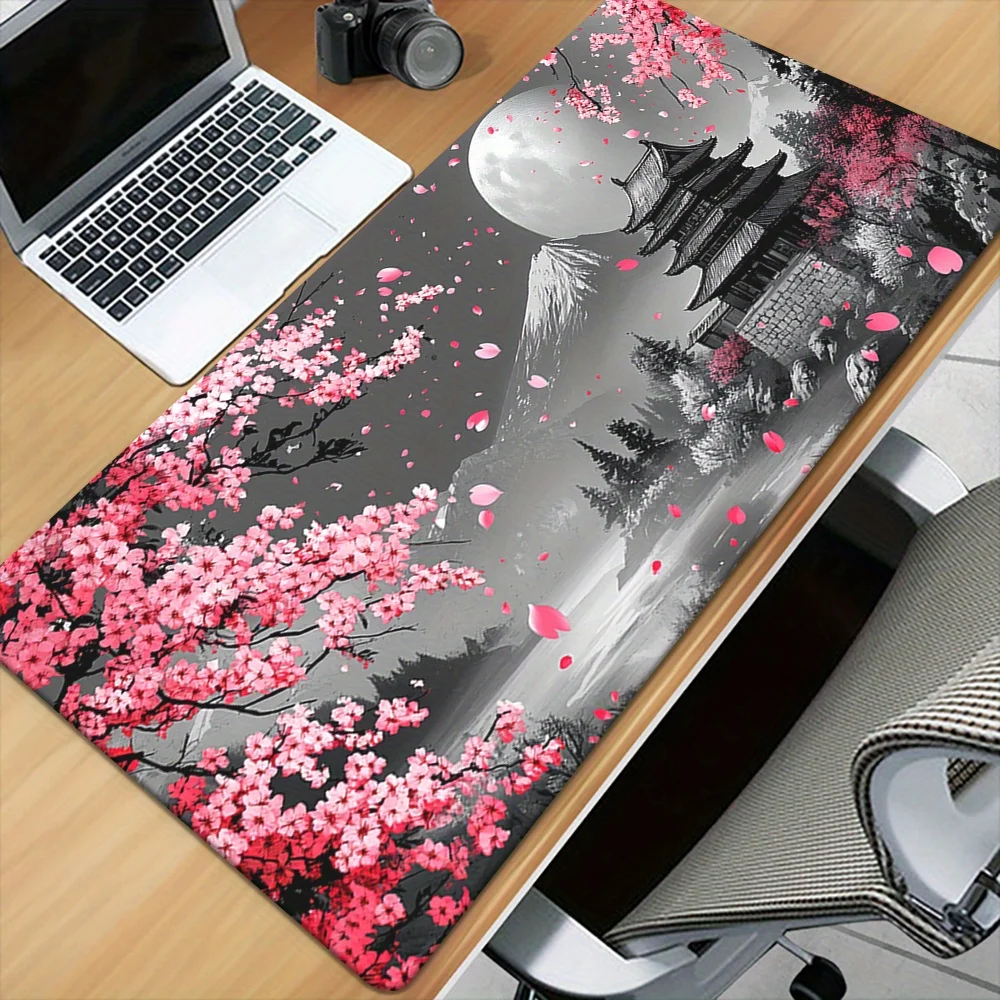 Moon Sakura designed temple mouse pad, keyboard, game accessories, office computer, PC computer, rubber anti slip desk pads