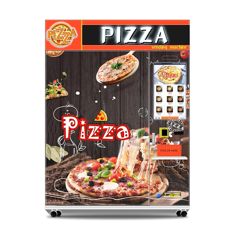 Haloo Vending Machine Haloo New Business Ideas Pizza Vending Machine Fast Food Distribution with 55-inch Touch Screen & Microwav