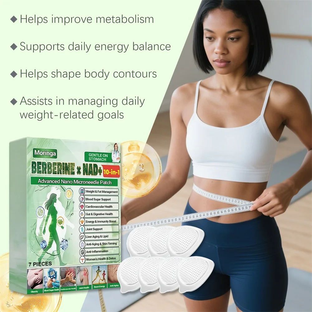 Moringa Berberinex Nads 10 In 1 Advanced Nanos Microneedles Patch Gently Adheres To Enhance Body Lines Workout & Fitness Daily