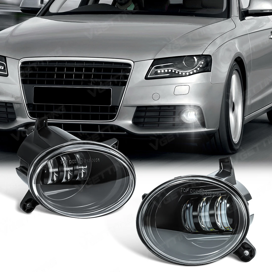 LED Lens Fog Light For Audi A1 A4 Wagen A5 A6 B8 C7 Q3 2009 2010 2011 2012 2013 2014 Passat CC 2008-2012 Daytime Running Light