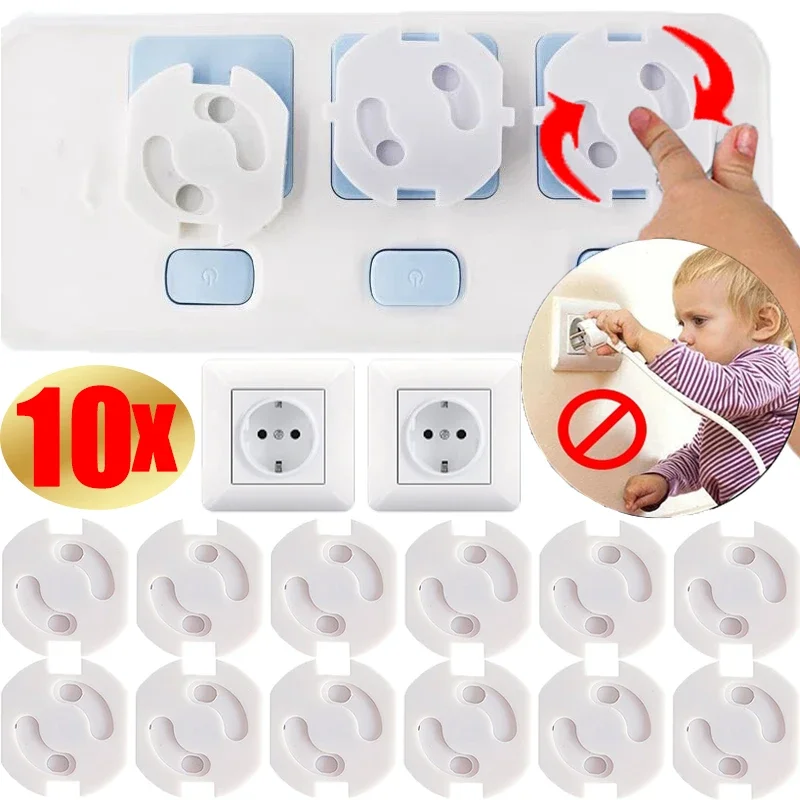 

10/1pcs Baby Electric Shock Plugs Protector Rotate Covers Safety Electrical Outlet Protection EU Power Socket Protection