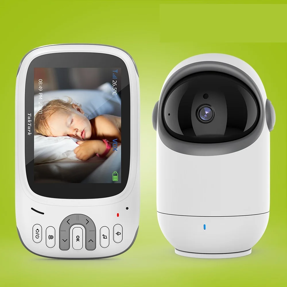 Top 3.2 Inch Video Baby Monitor With Pan Tilt Camera Wireless Security Night Vision Temperature Monitoring Intercom Nanny