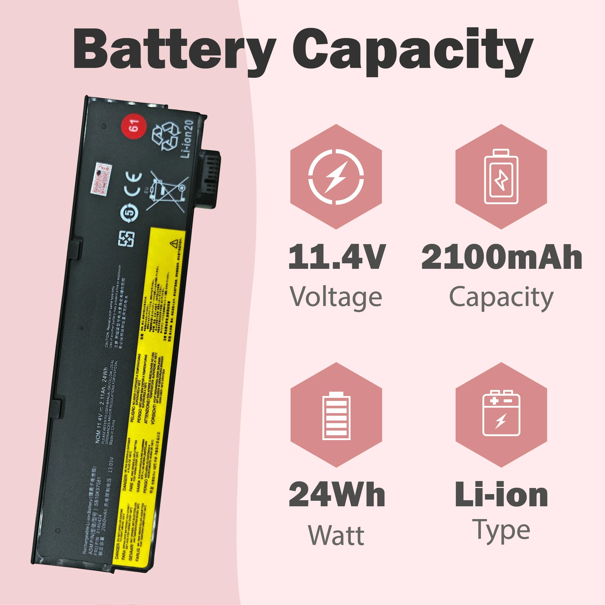 61 01AV424 Factory Direct Laptop Battery for Lenovo ThinkPad T570 T470 T480 T580 P51S P52S01AV423 01AV425 01AV426 01AV427 01AV42