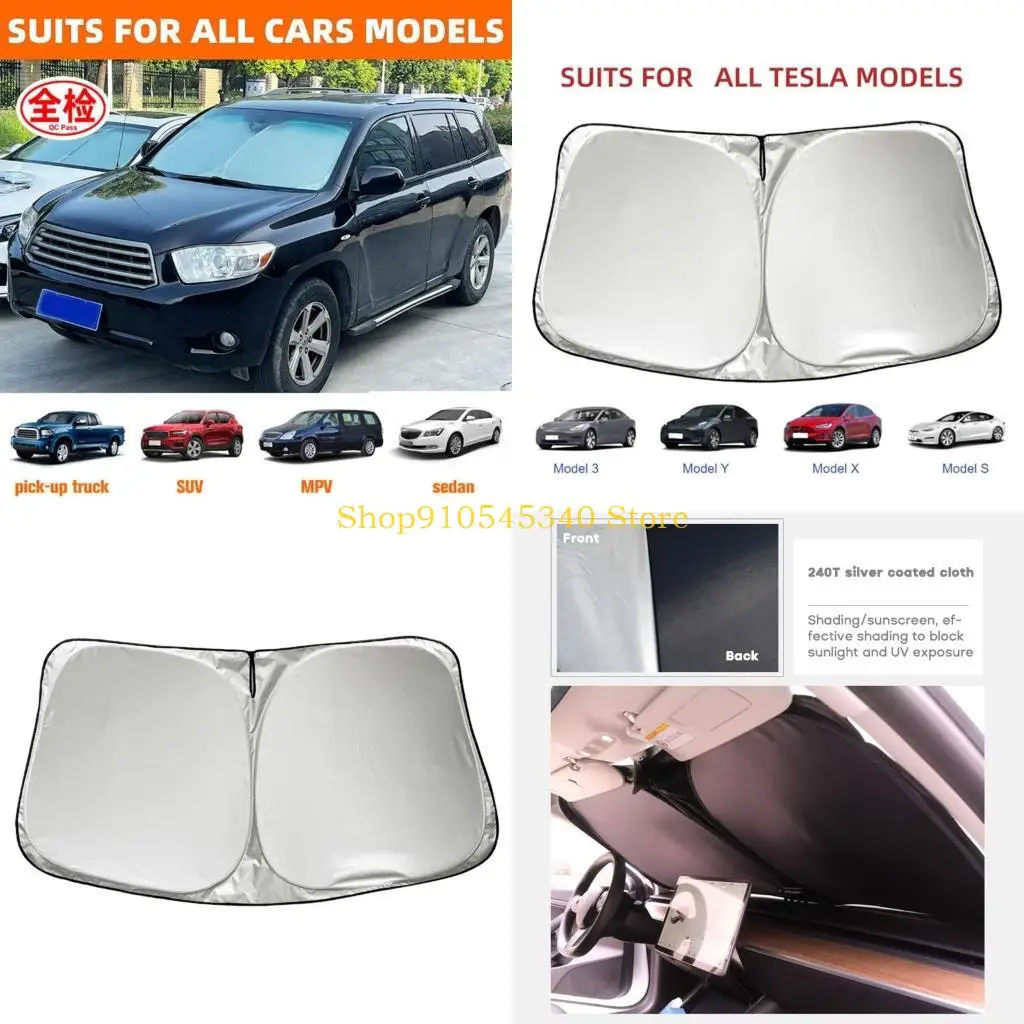 

U2JA Большой автомобильный козырек от солнца, солнцезащитный козырек для ветрового стекла внедорожника, защита от солнца,