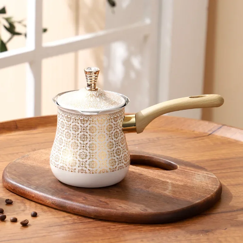 Middle Eastern stainless steel milk pot, Turkey long handled coffee pot, Small complementary food pot for home kitchen, 720ml