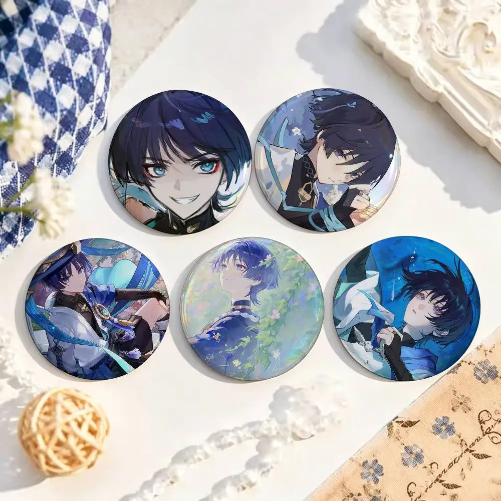 Popular Game Genshin Cool Wanderer  25mm 32mm 44mm 58mm Anime Badges Brooches DIY Pins Decorations Birthday Gifts