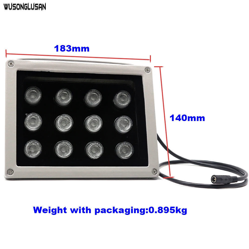 2024 Infrared Fill light 12pcs Array IR LED Illuminator 850nm IR Night Vision Wide Angle Waterproof for CCTV Security Camera