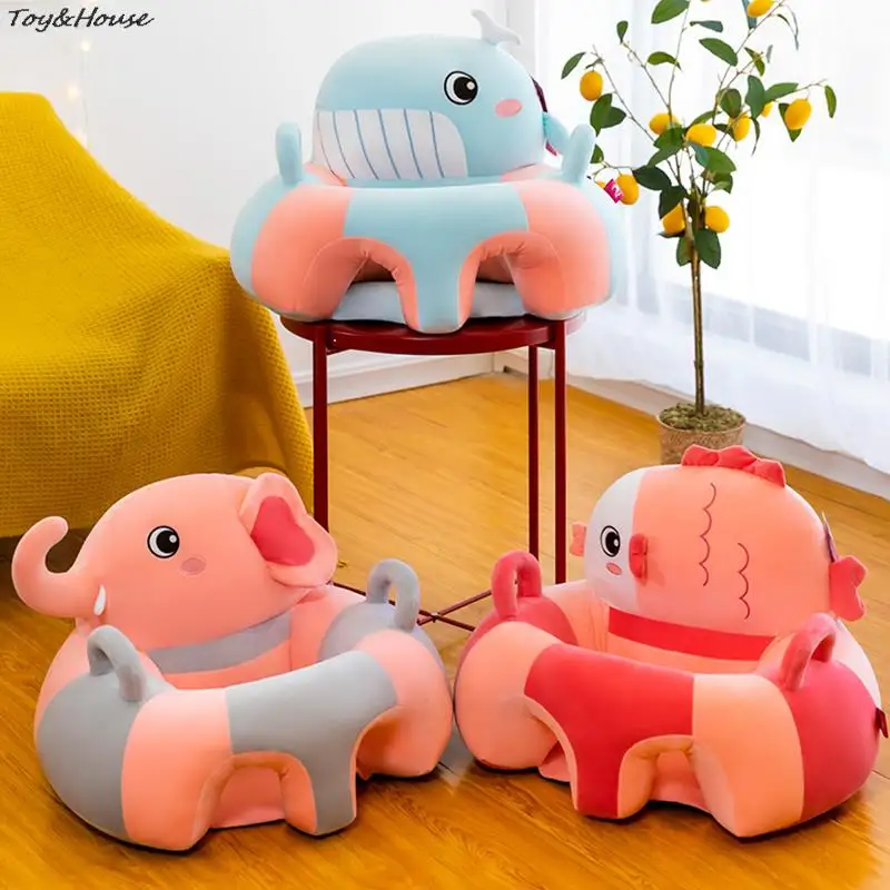 1pcs Baby Sofa Support Seat Cover Baby Plush Chair Learning To Sit Comfortable Toddler Nest Puff Washable without Filler