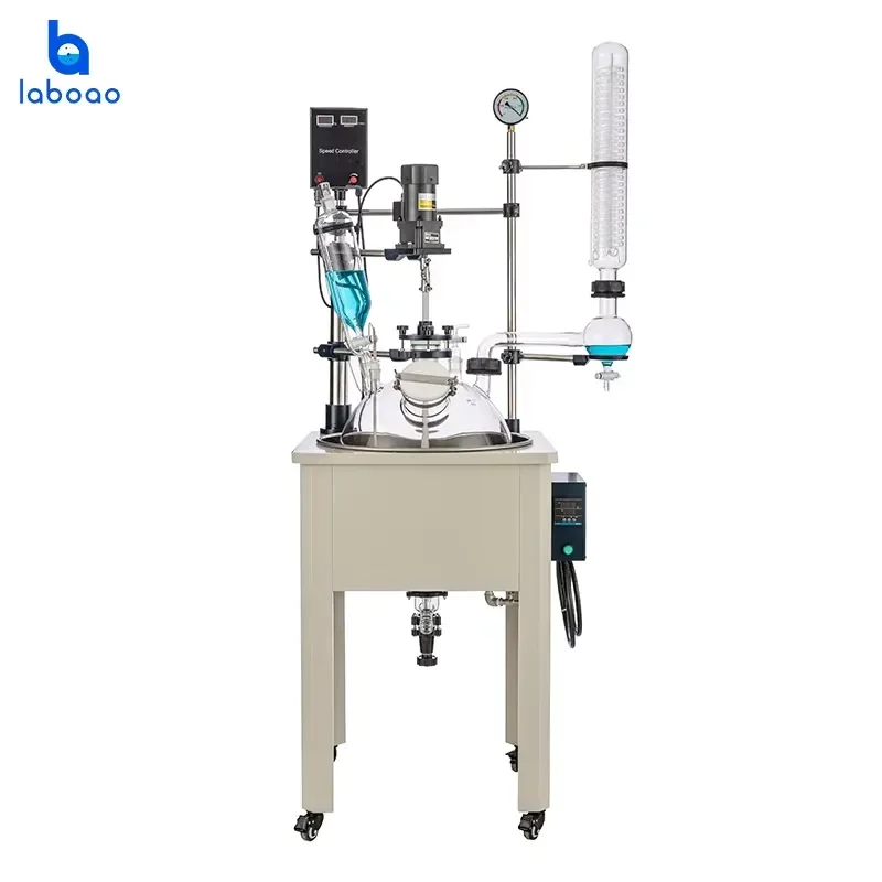 for  10L 20L 30L 50L Single Layer Glass Reactor Chemical Automatic