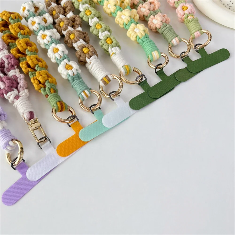 زهرة مفتاح فوب حزام فاخر نسج السوار المفاتيح المعصم الحبل سوار كيرينغ بوهو الأزهار ديزي الأزهار لطيف هدية الكريسماس