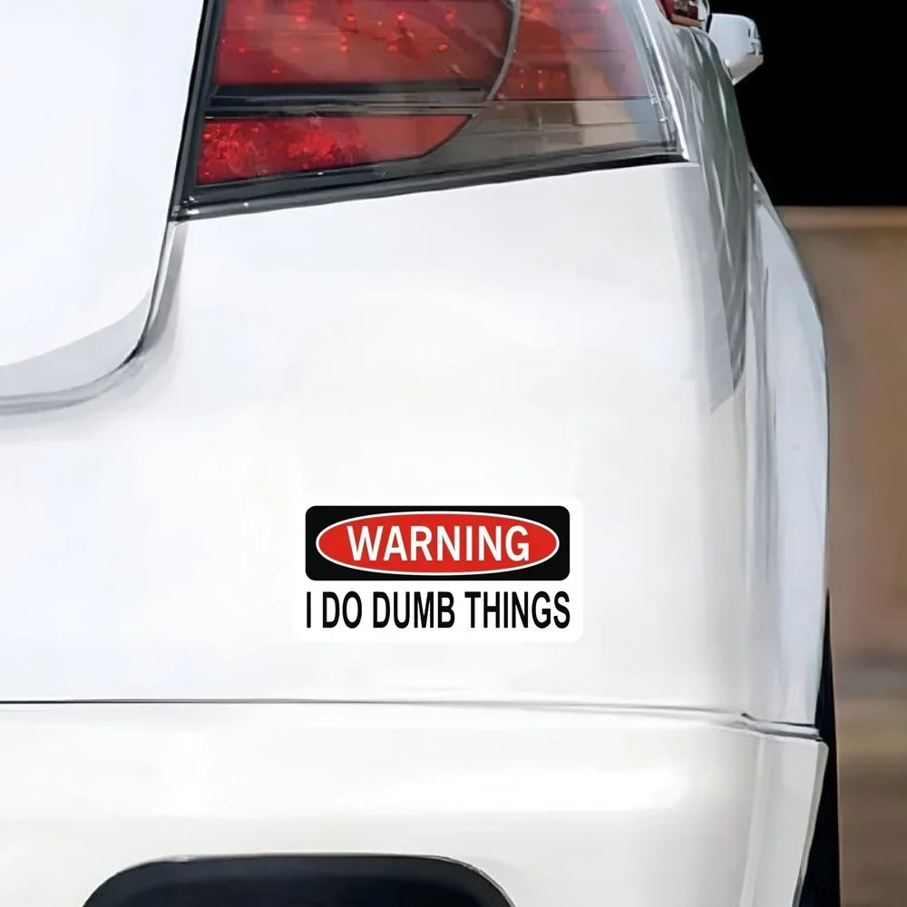 4 TEILE/SATZ Humorvoller Aufkleber „Warning I Do Dumb Things“ – selbstklebend für Auto, Laptop, Handyhülle, lustiges Geschenk für Enthusiasten