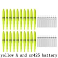 yellow A and battery