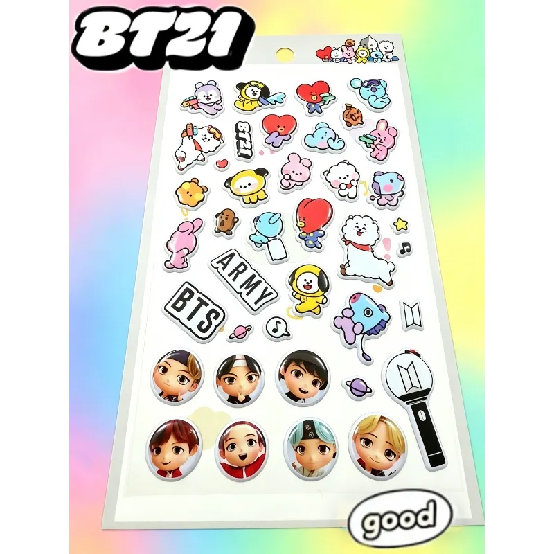 BT21 3D Bubble Stickers Cute Cartoon Stickers K-pop Idol Merch Stereo Decal for Phone & DIY view 2