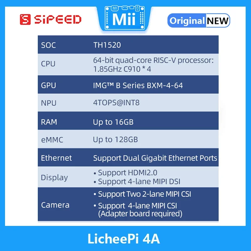 Sipeed LicheePi 4A Risc-V TH1520 Linux SBC Development Board
