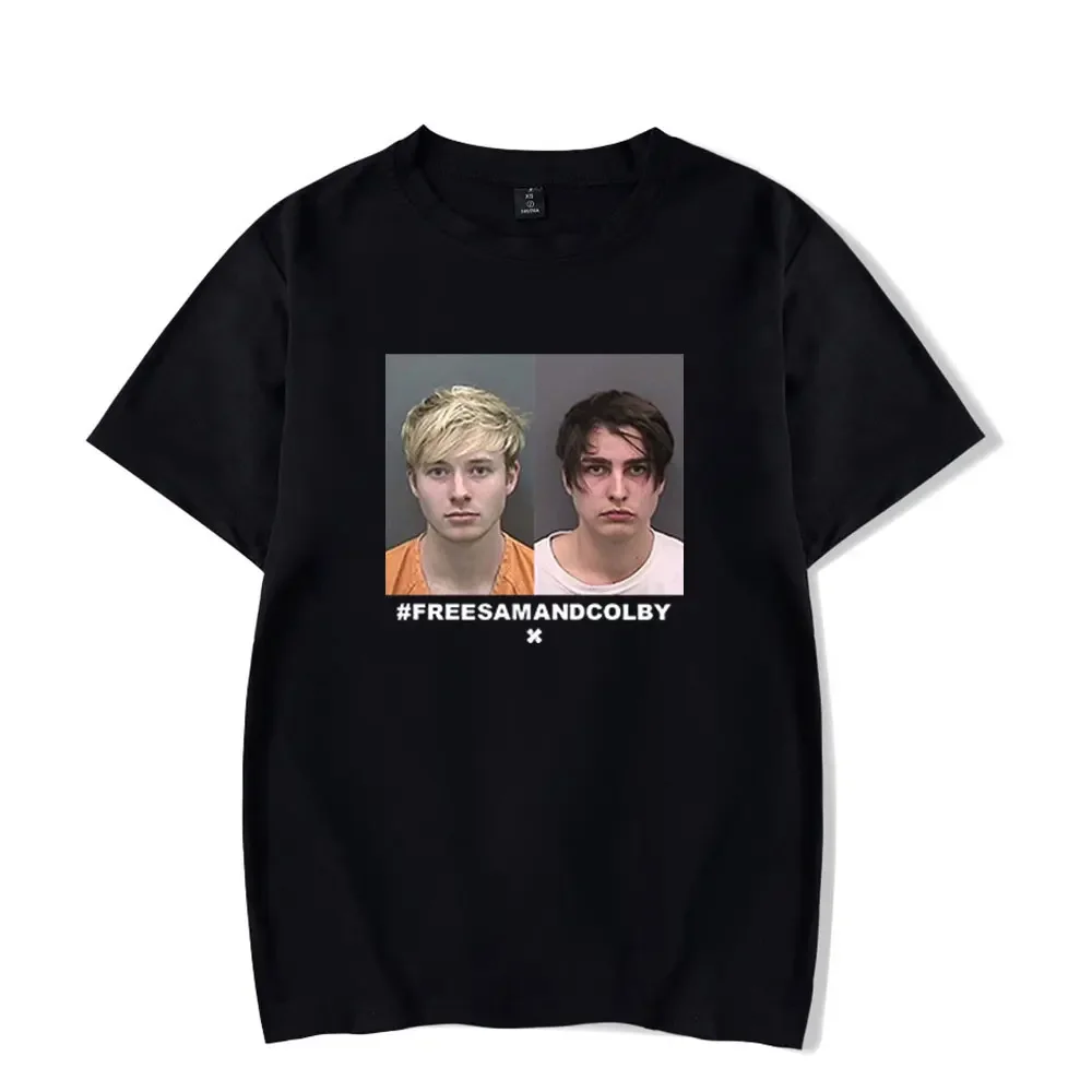 Sam and Colby Mugshot Tee Merch New Logo Crewneck Short Sve Men/Women Streetwear T-Shirts Top