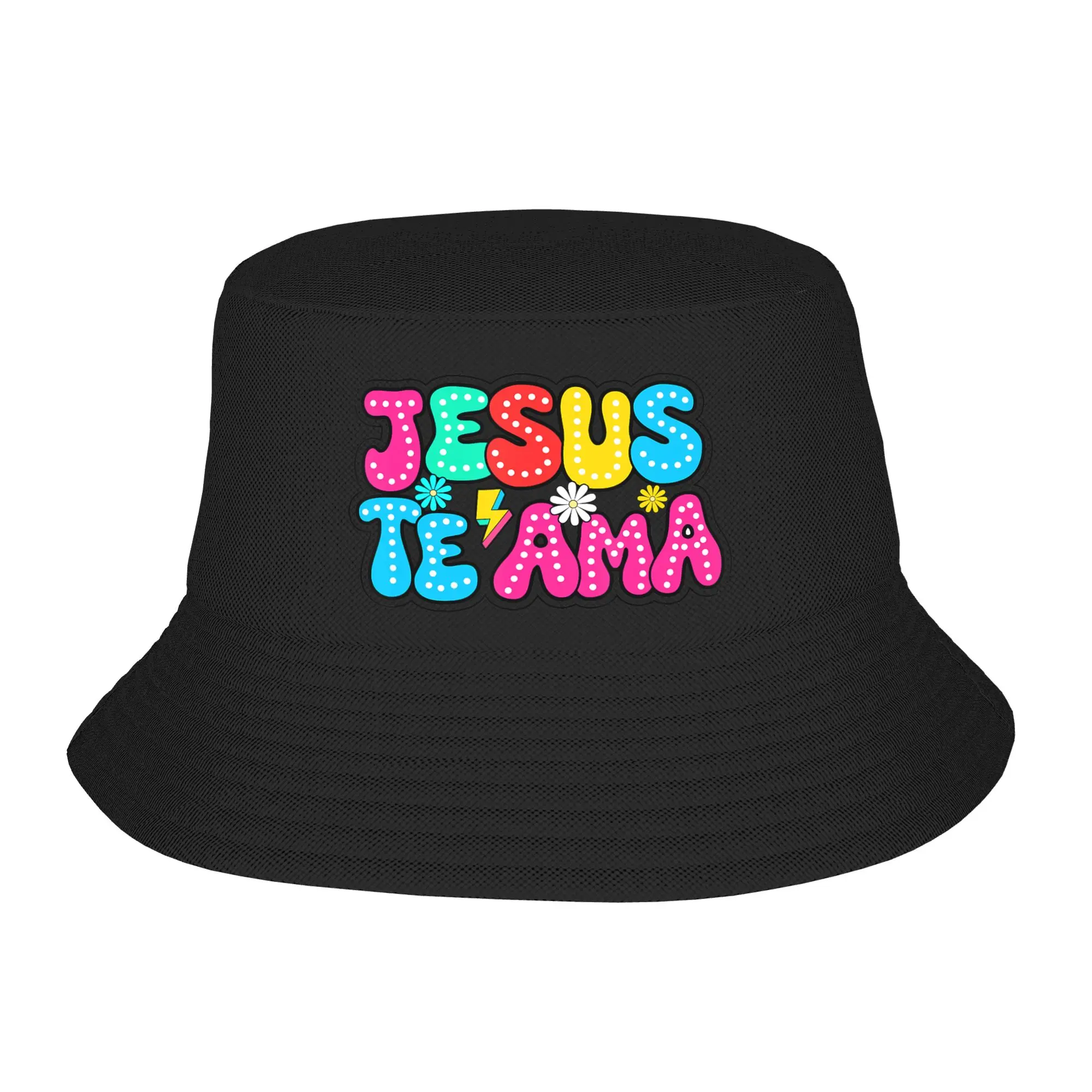 Jesus Esperanza Devida Spanish  Bucket Hat Gift For Girl Boy Lovely  Vocation Caps For Outdoor UV Protection
