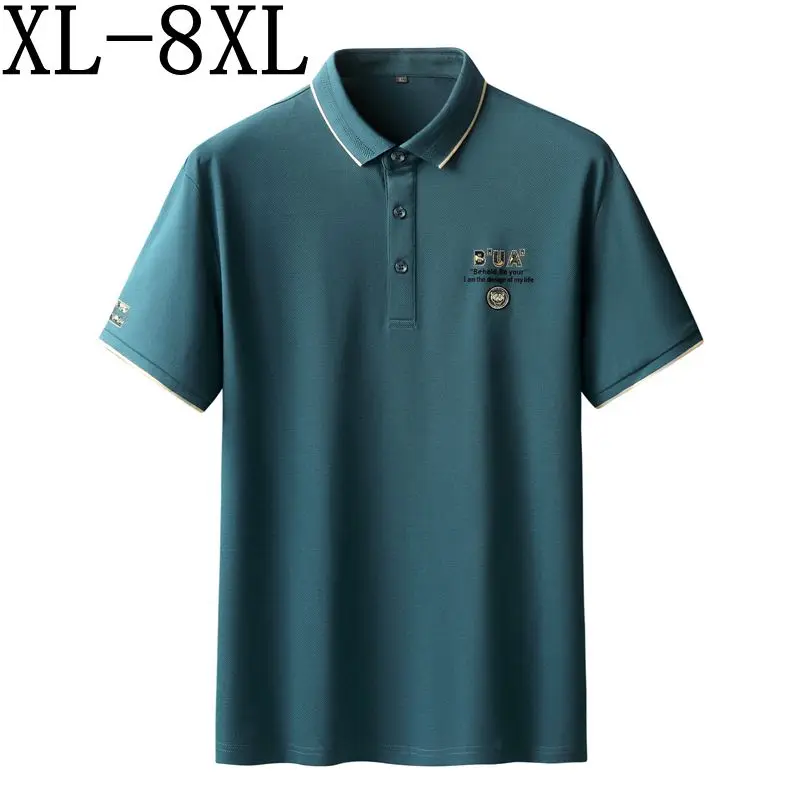 

8XL 7XL 6XL 2023 New Summer High End Fashion Printed Polo Shirt Men Clothing Breathable Mens Shirts Casual Loose camiseta hombre