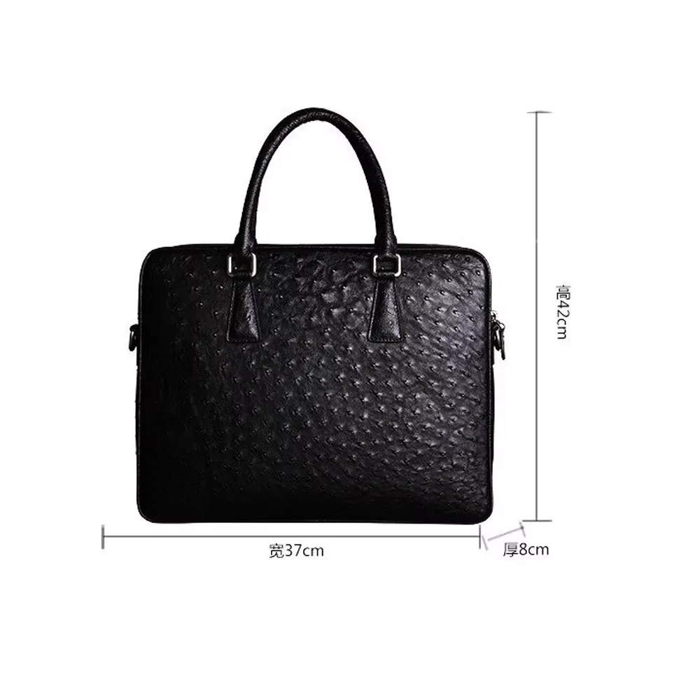 lukani new Men ostrich bag briefcase male business  leisure large capacity computer bag portable crossbody handbag