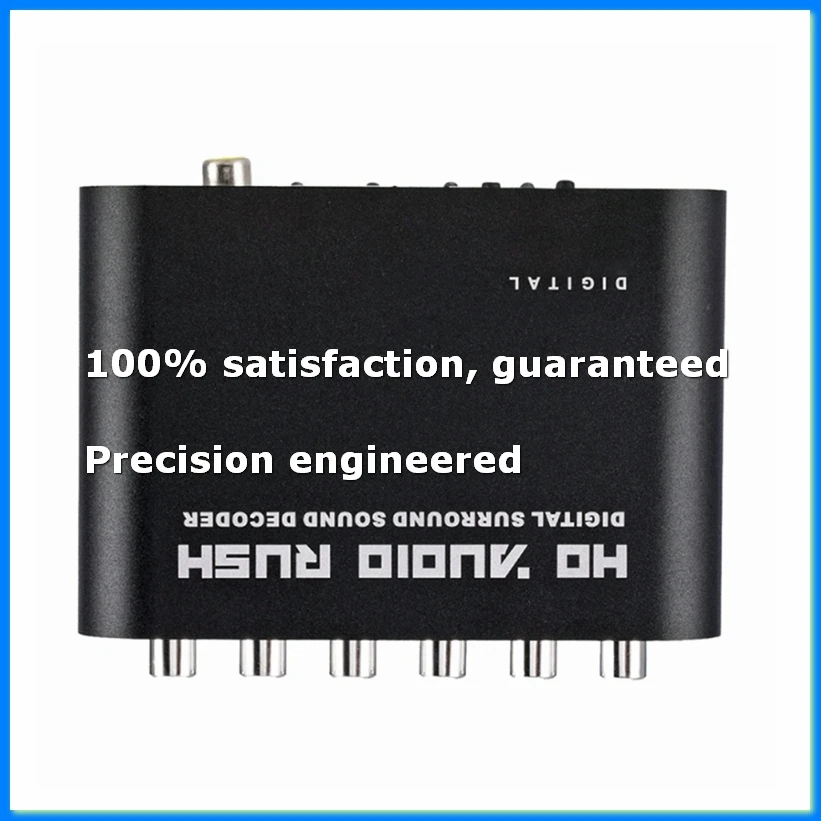 Digital to Analog 5.1 Channel Stereo AC3 Audio Converter Optical SPDIF Coaxial AUX 3.5Mm to 6RCA Decoder EU Plug-ELEC