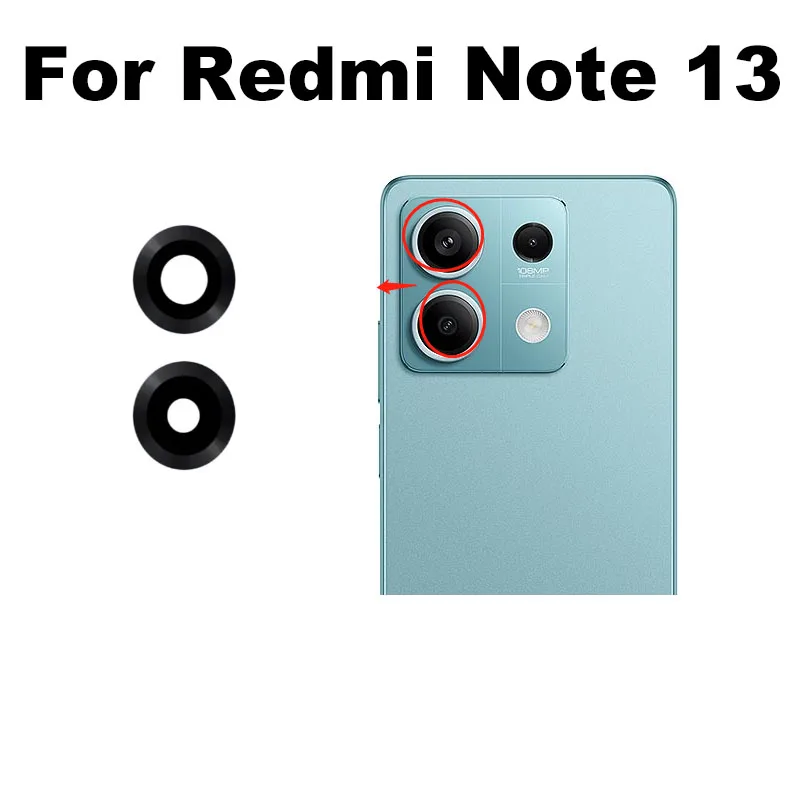 New For Xiaomi Redmi Note 13 5G Back Camera Lens Rear Camera Glass Lens With Frame Replacement