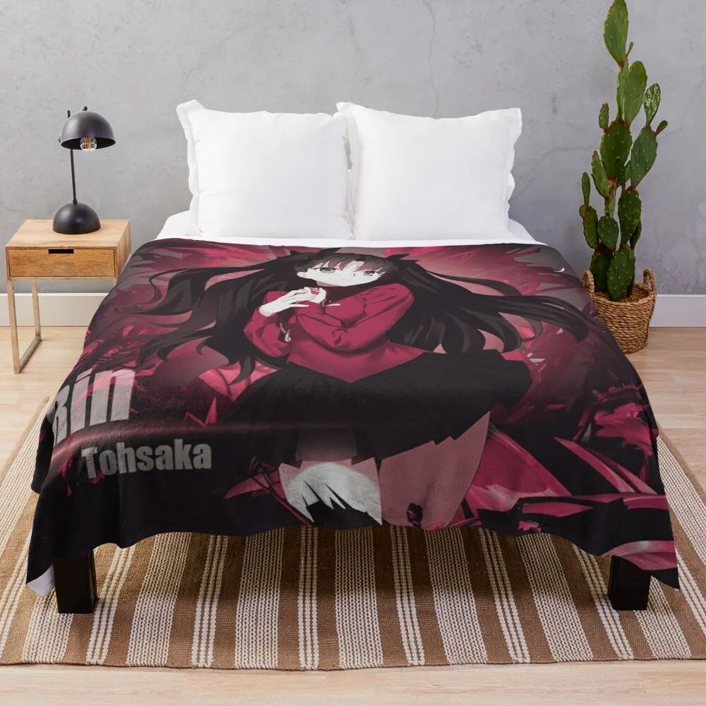 Tohsaka Rin 2 Throw Blanket Flannel Sofas Blankets